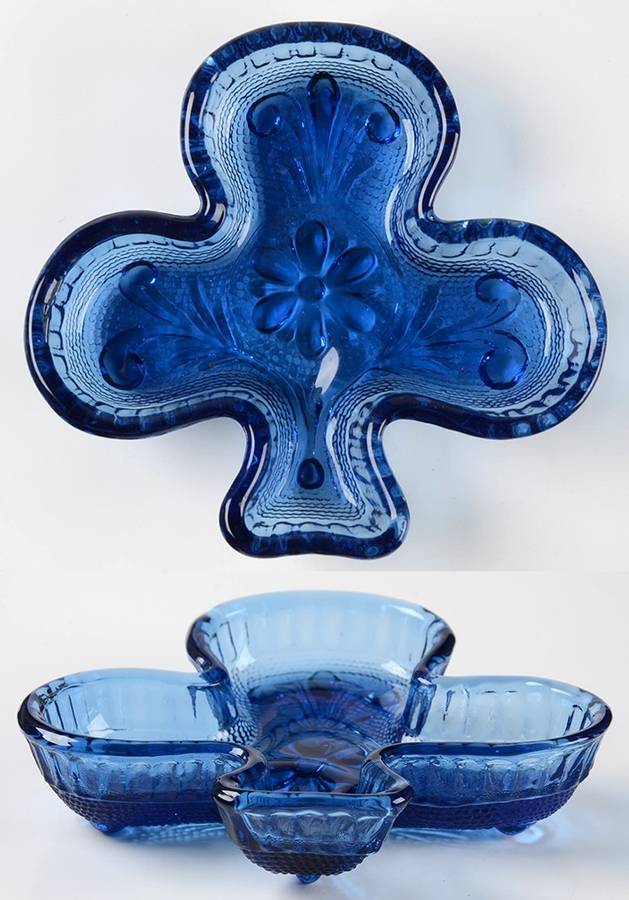 Sandwich Cobalt Blue Club Ashtray by Tiara-1