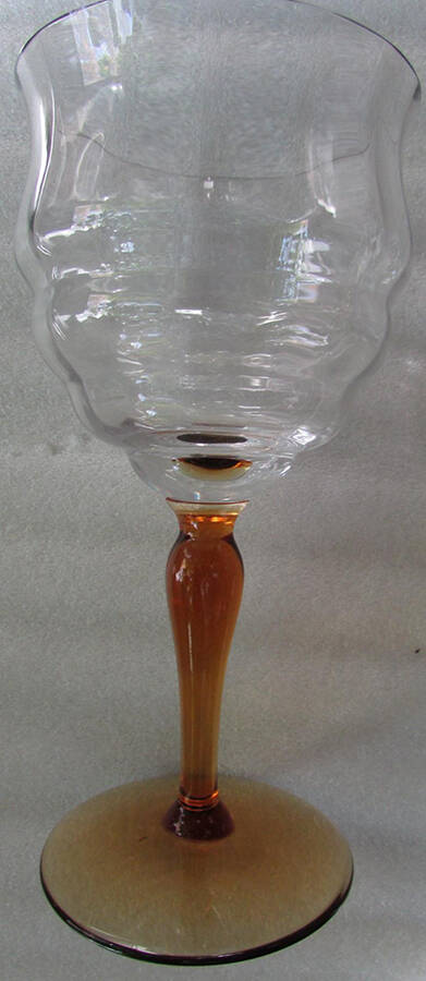 15012 Amber (Herringbone Optic) Water Goblet by Tiffin-Franciscan-1
