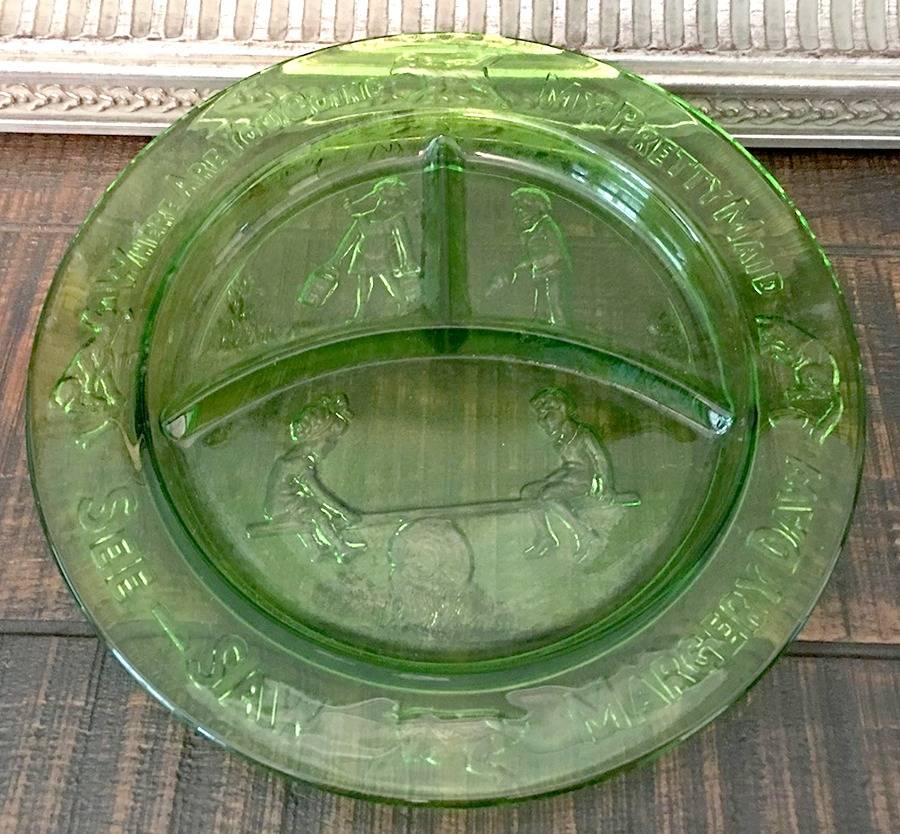 Nursery Rhyme Green Child's Plate by Tiara-1