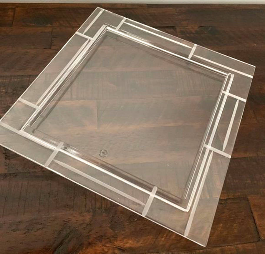 Modern Bamboo 11" Square Platter by Tiffany-1