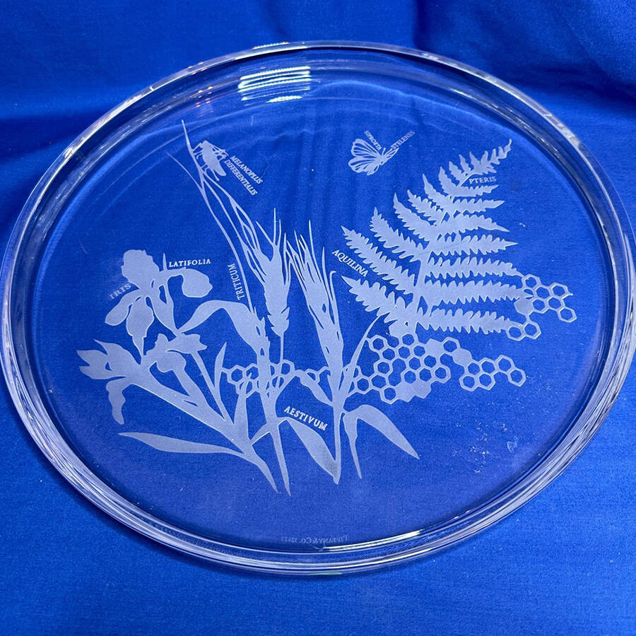 Flora and Fauna 12" Round Tray by Tiffany-1