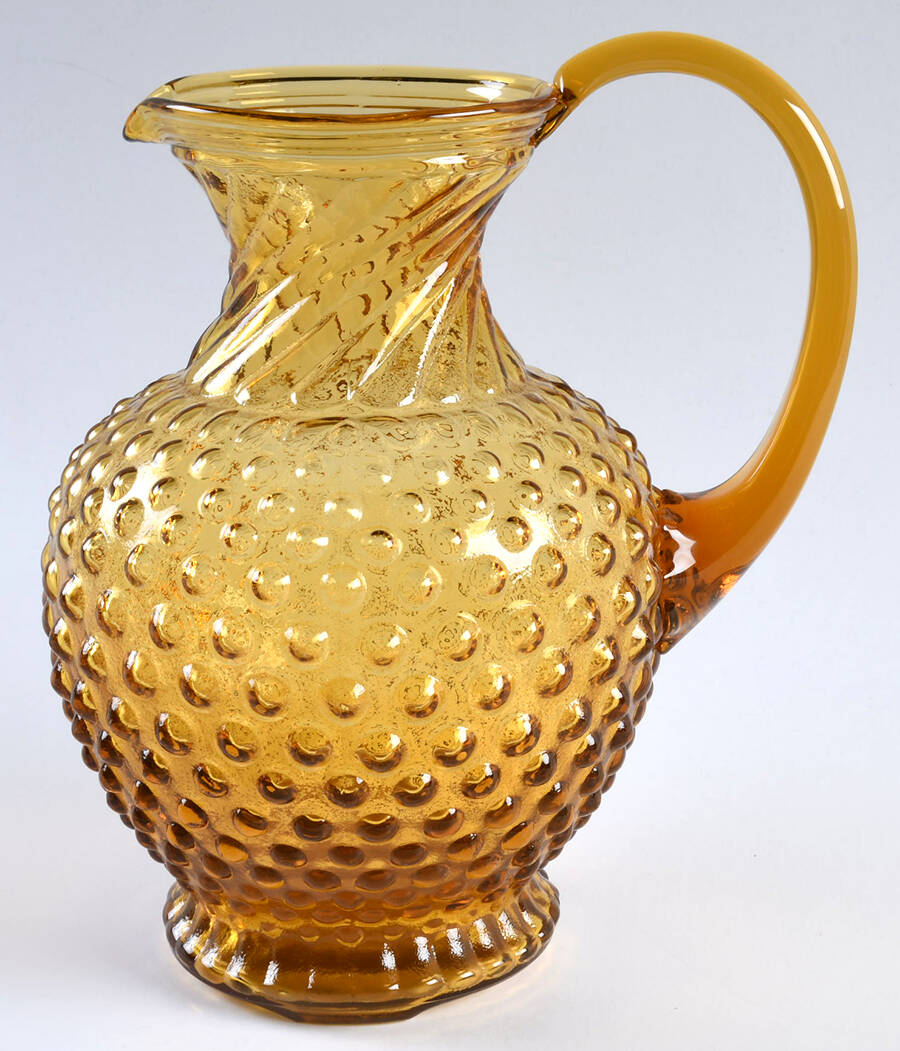 Hobnail-Amber 56 Oz Pitcher by Tiara-1