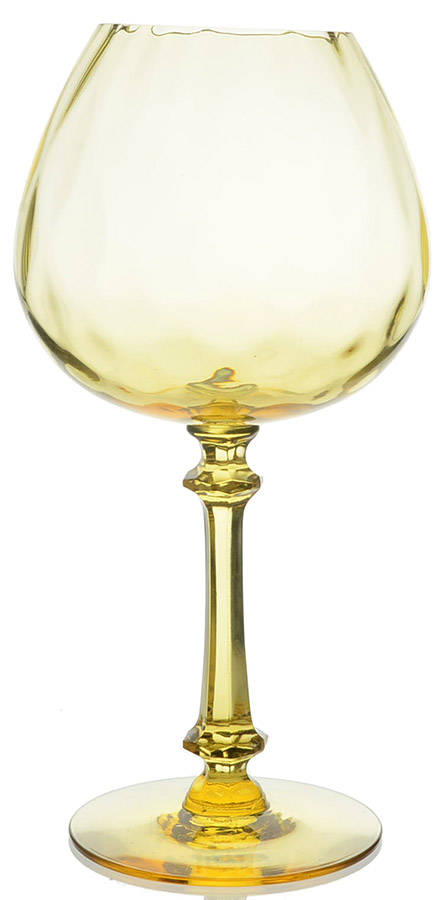 Diamond Optic Amber Large Ivy Ball Vase by Tiffin-Franciscan-1
