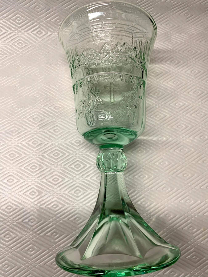 Lord Supper Green Water Goblet by Tiara-1