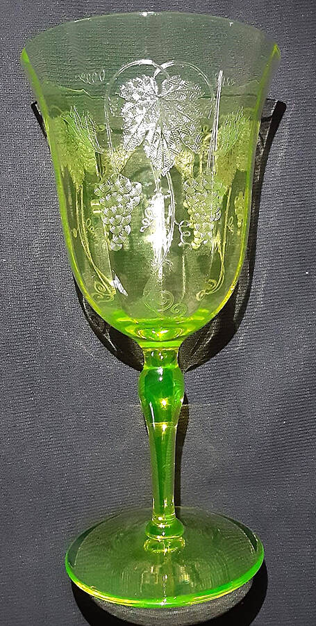 Vintage Green Water Goblet by Tiffin-Franciscan-1