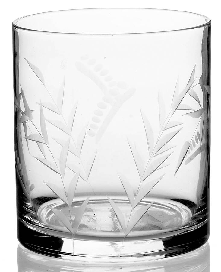 Etched Fronds Double Old Fashioned by Tommy Bahama Glass-1