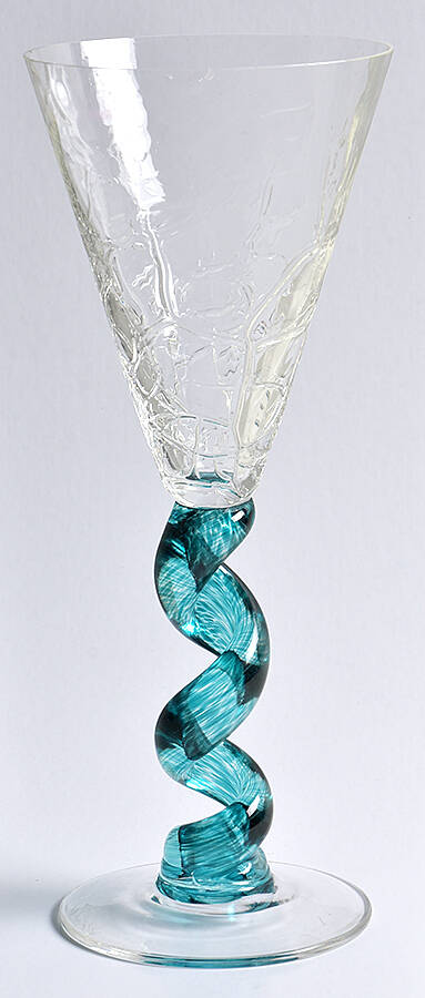 Spiral Turquoise Water Goblet by Union Street-1