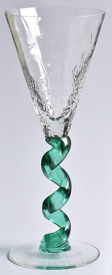 Spiral Emerald Green Water Goblet by Union Street-1