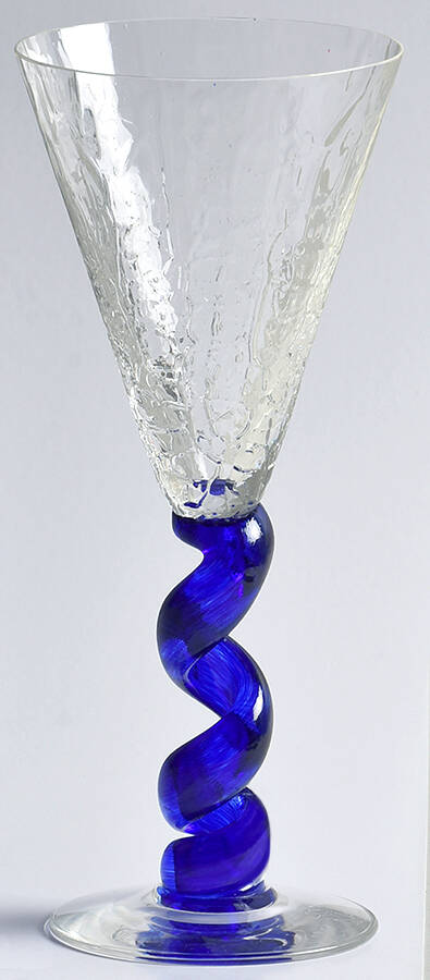 Spiral Cobalt Blue Water Goblet by Union Street-1