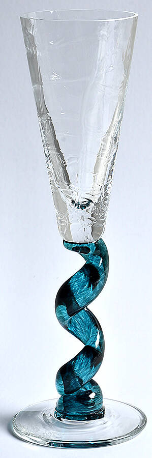 Spiral Turquoise Fluted Champagne by Union Street-1