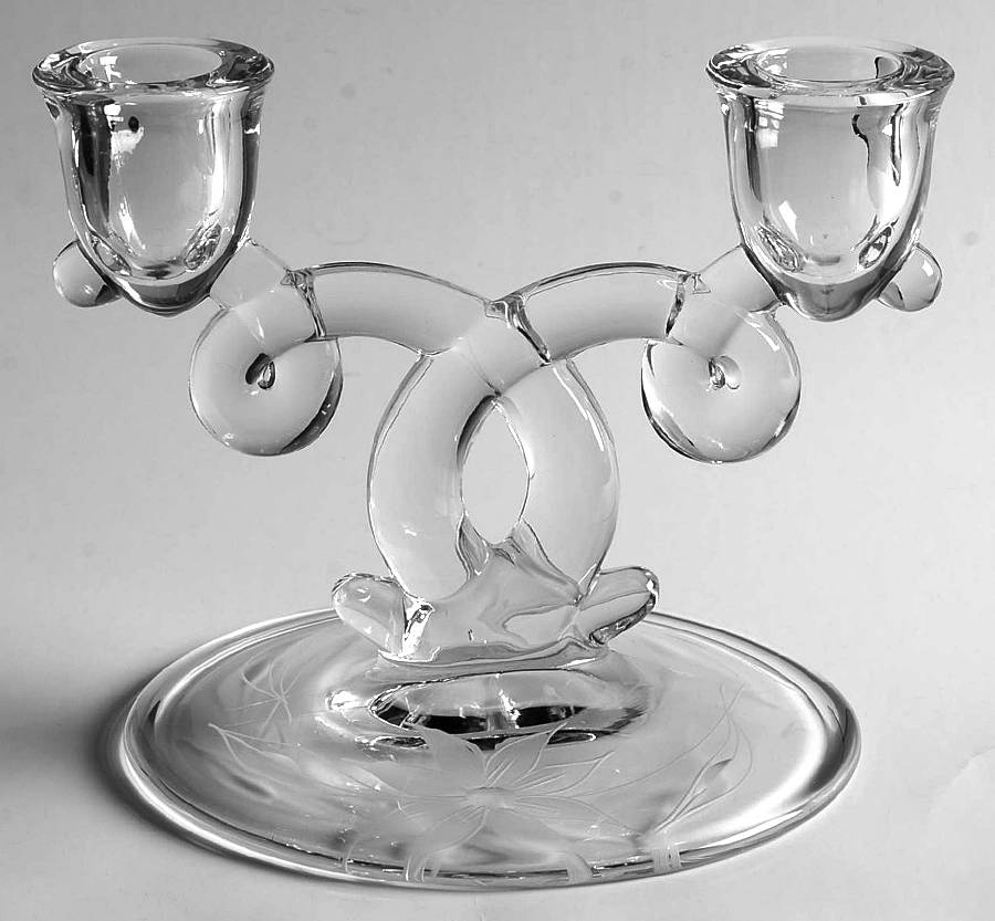 1500-44 Double Light Candlestick by Glastonbury - Lotus-1