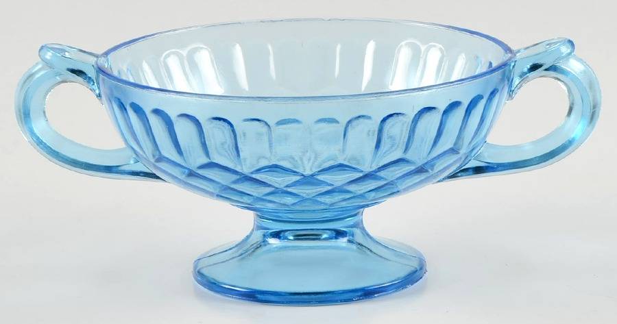 Aunt Polly Blue Handled Open Candy Dish by US Glass-1