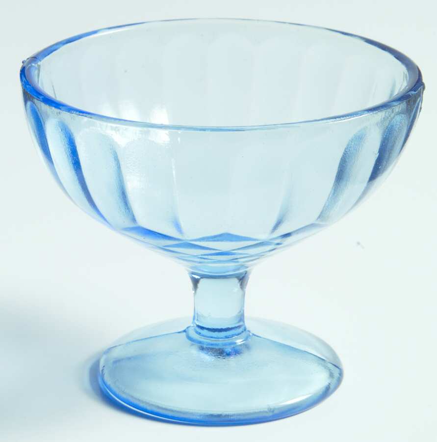 Aunt Polly Blue Champagne/Tall Sherbet by US Glass-1
