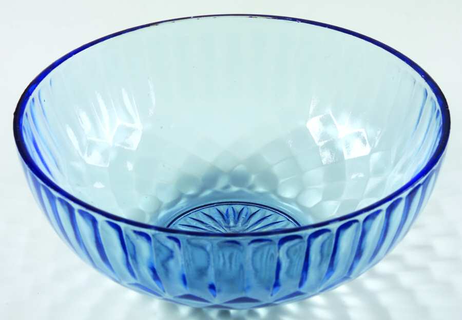 Aunt Polly Blue Large Fruit Bowl by US Glass-1