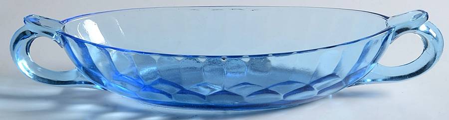 Aunt Polly Blue Pickle Dish by US Glass-1
