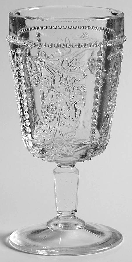 Beaded Grape Water Goblet by US Glass-1