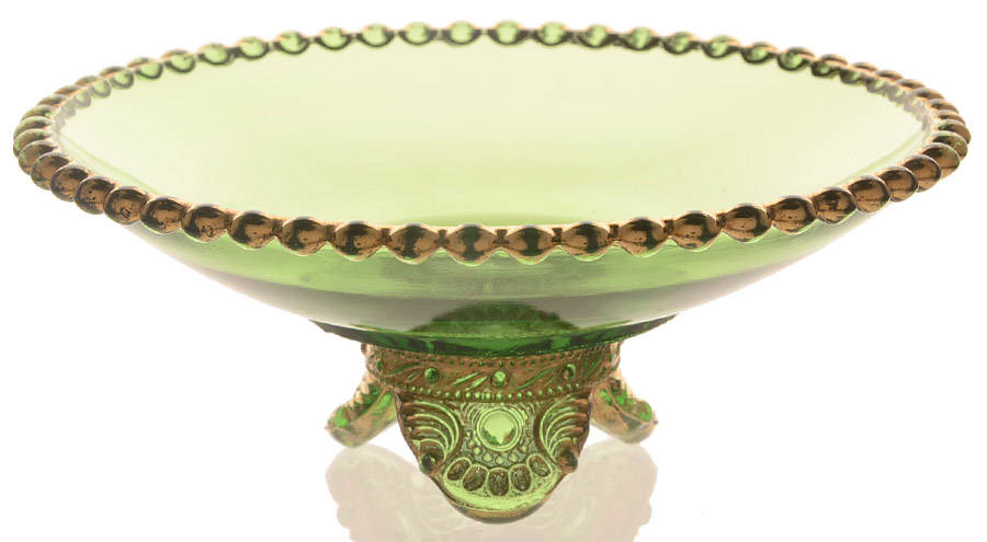 Colorado Green 4" 3-Toed Footed Bowl by US Glass-1