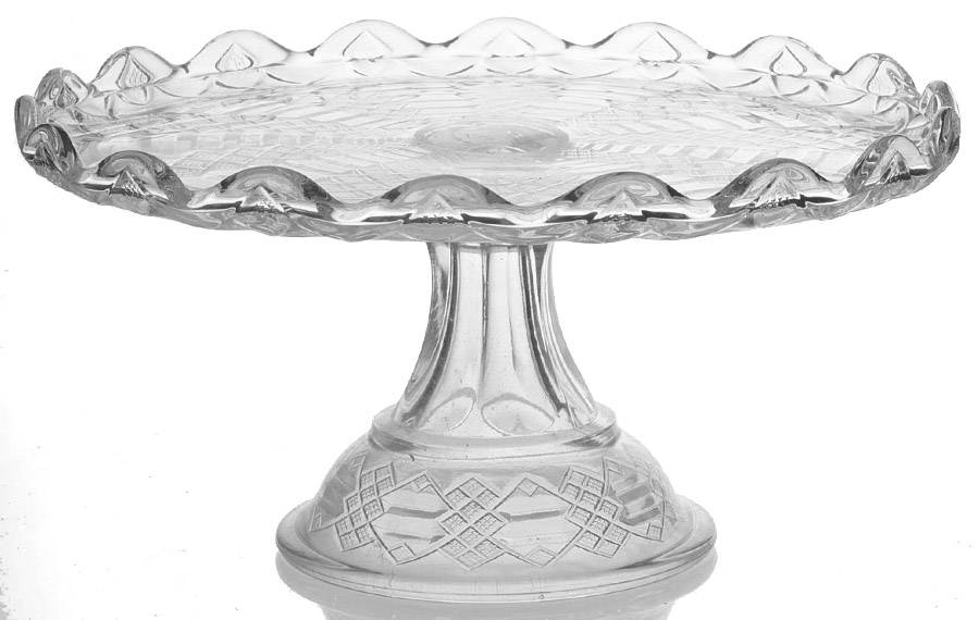 Jacob's Ladder 9" Diameter Pedestal Cake Stand by US Glass-1