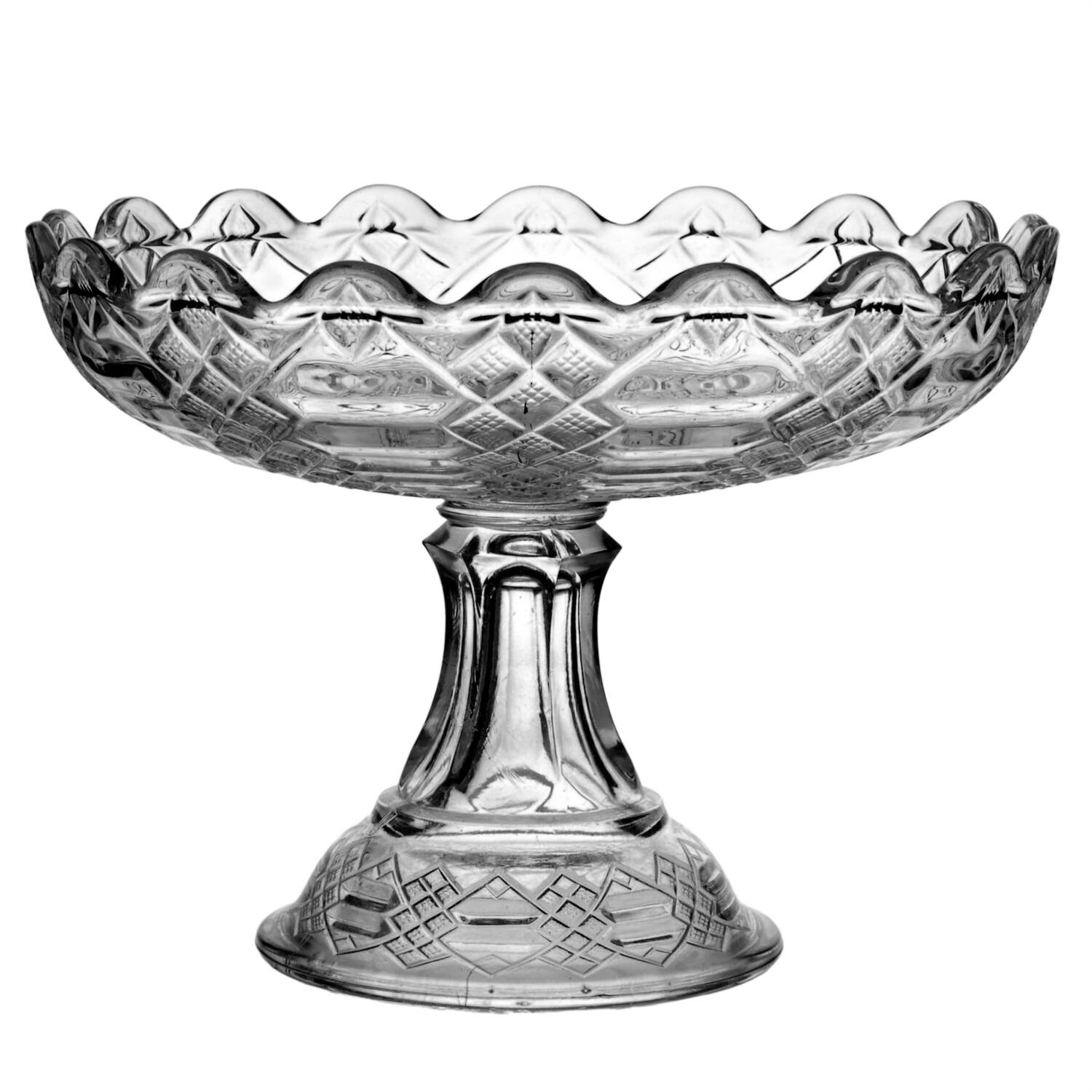 Jacob's Ladder Round Compote (Height X Width) by US Glass-1