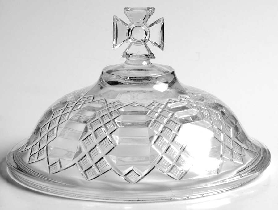 Jacob's Ladder Lid for Small Compote by US Glass-1