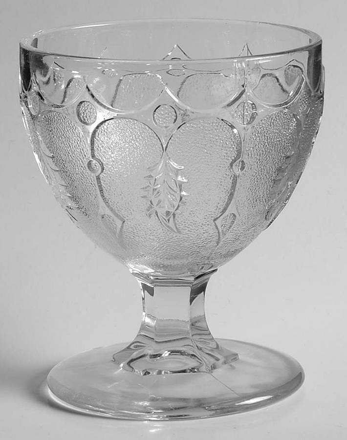 Leaf and Dart Open Sugar by US Glass-1
