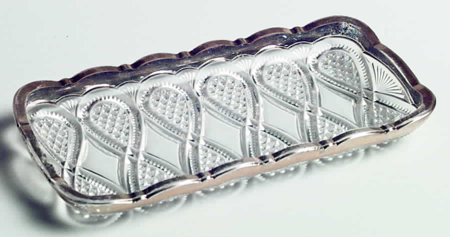 New Jersey (Gold Trim) Oblong Tray by US Glass-1