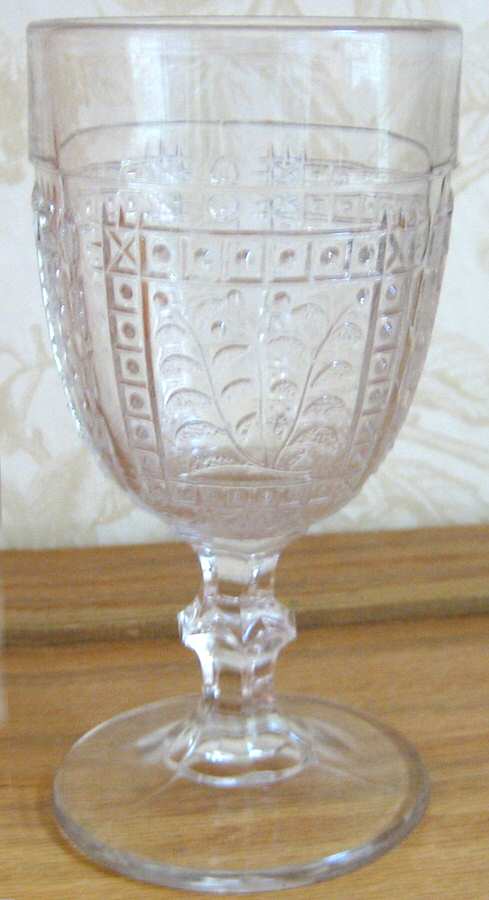 Panelled Nightshade Clear Water Goblet by US Glass-1