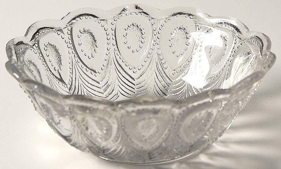 Peacock Feather Sauce Dish by US Glass-1