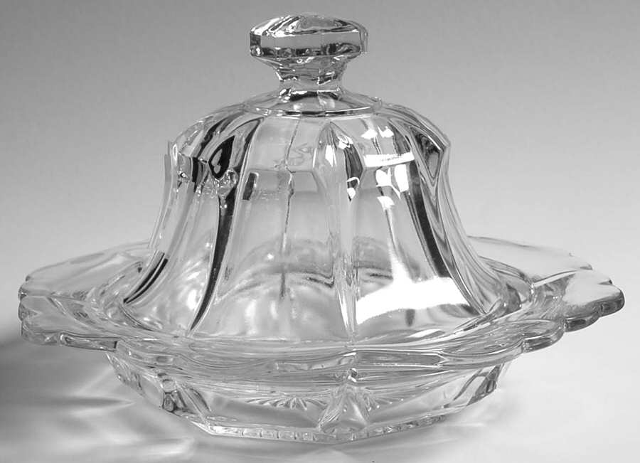 Portland Round Covered Butter by US Glass-1