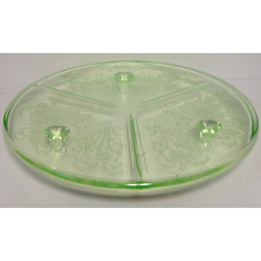 Primo Green Cake Plate by US Glass-1