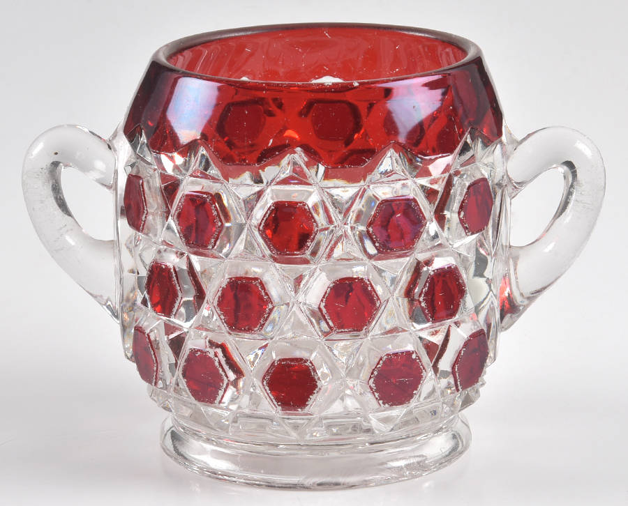 Red Block Open Sugar by US Glass-1