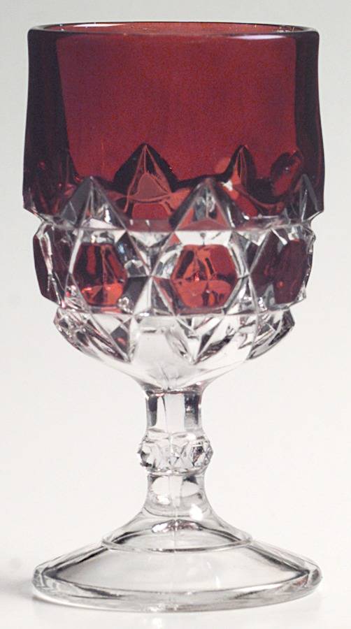 Red Block Water Goblet by US Glass-1