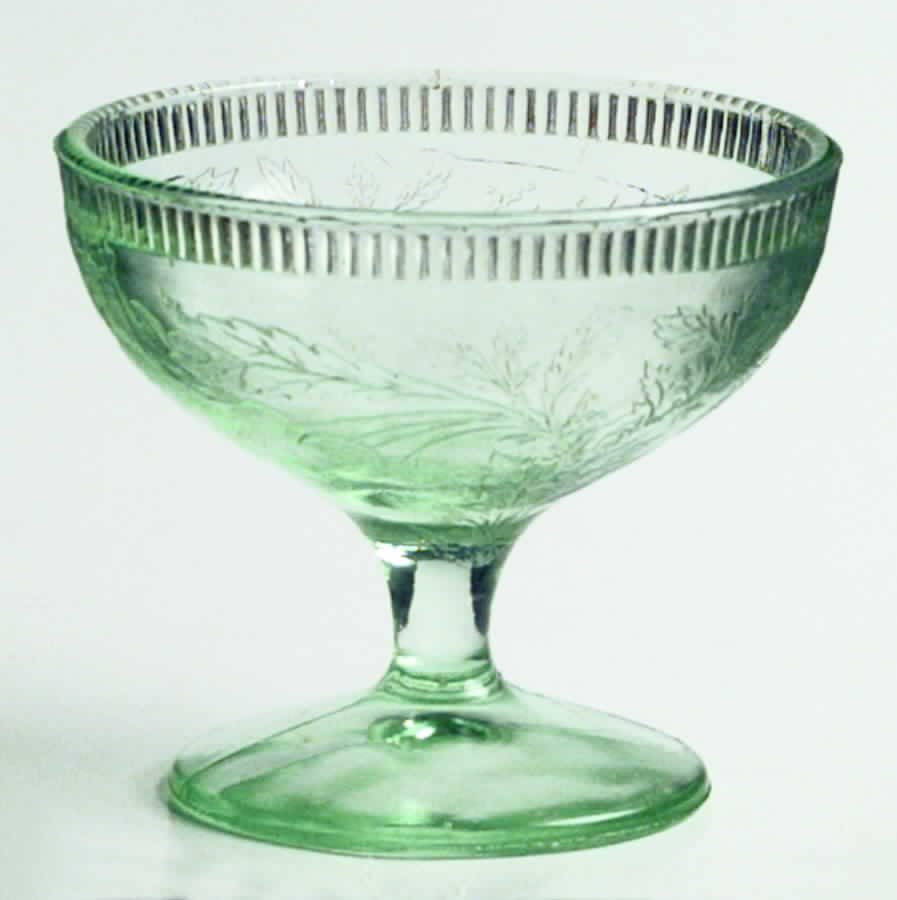 Strawberry Green Champagne/Tall Sherbet by US Glass-1