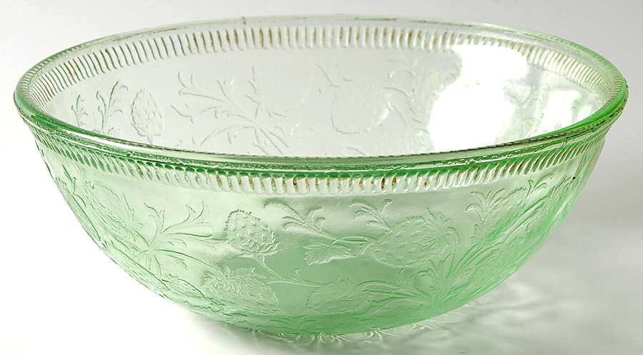 Strawberry Green 7" Large Fruit Bowl by US Glass-1