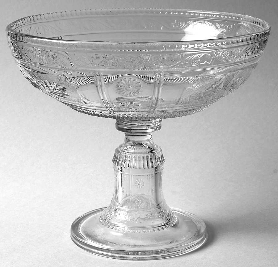 Willow Oak Clear Round Compote (Height X Width) by US Glass-1
