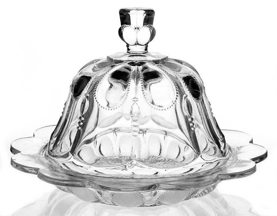 Michigan Clear Round Covered Butter by US Glass-1