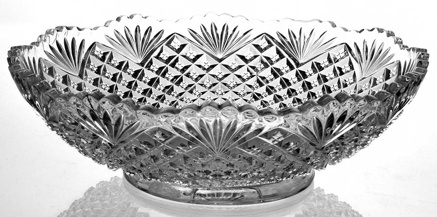 Pineapple & Fan 8" Large Fruit Bowl by US Glass-1