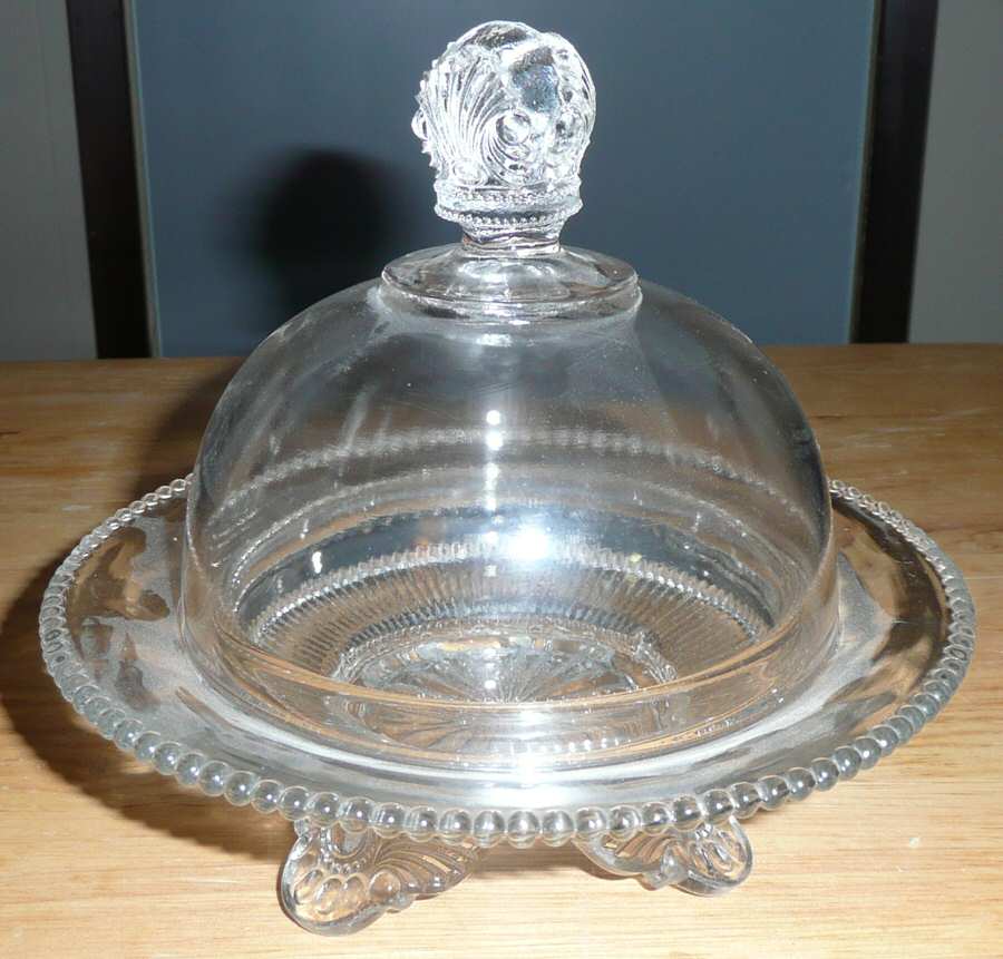 Colorado Clear Round Covered Butter by US Glass-1
