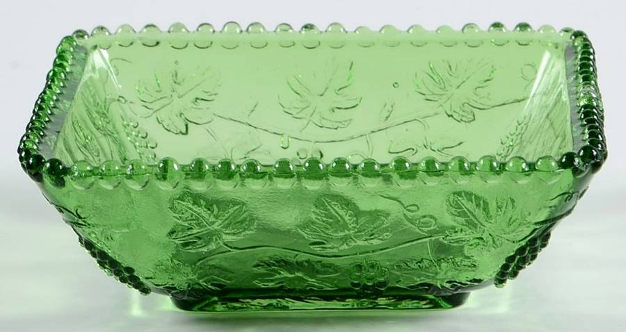 Beaded Grape Green 4" Sauce Dish by US Glass-1