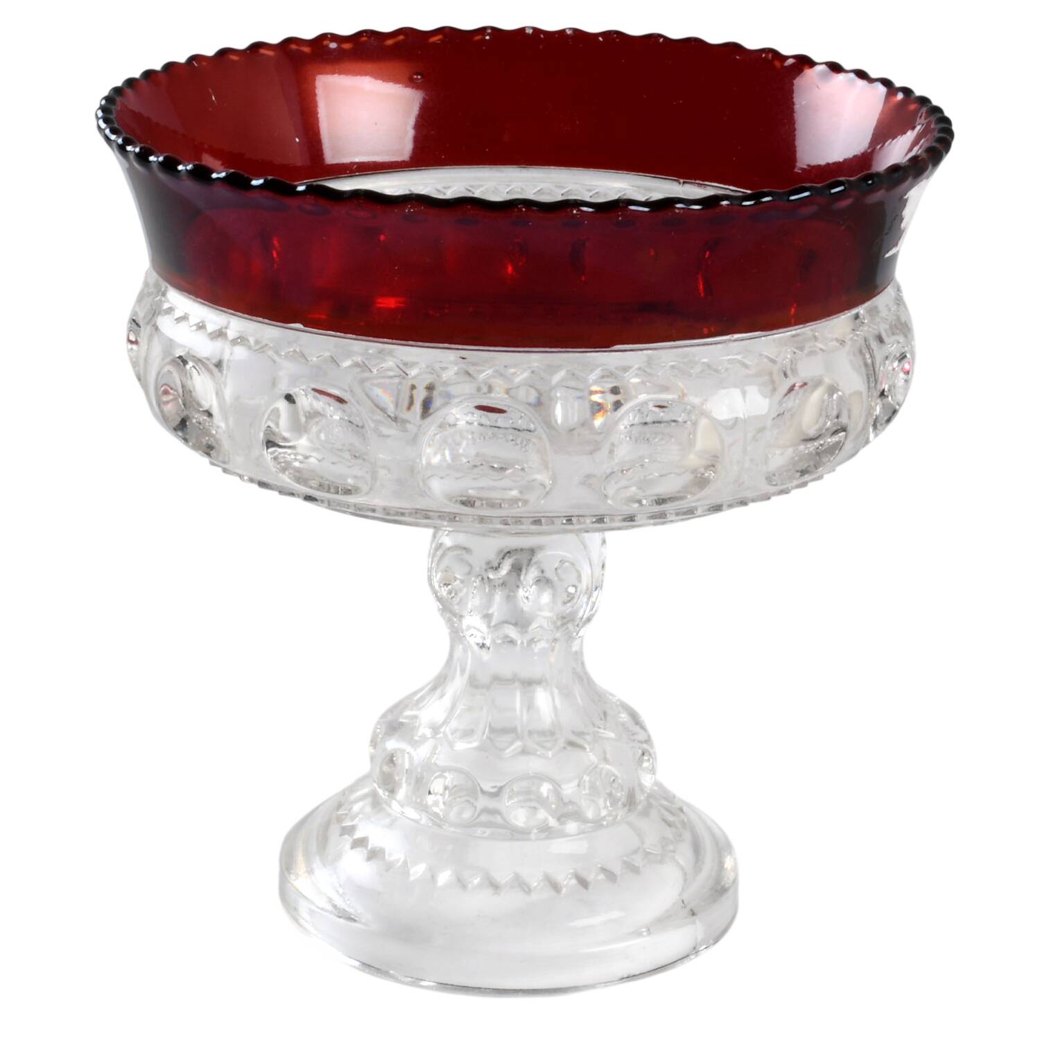King's Crown Ruby Flash 5" Height Open Compote by US Glass-1