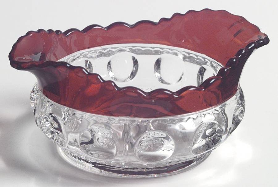 King's Crown Ruby Flash Sauce Dish by US Glass-1