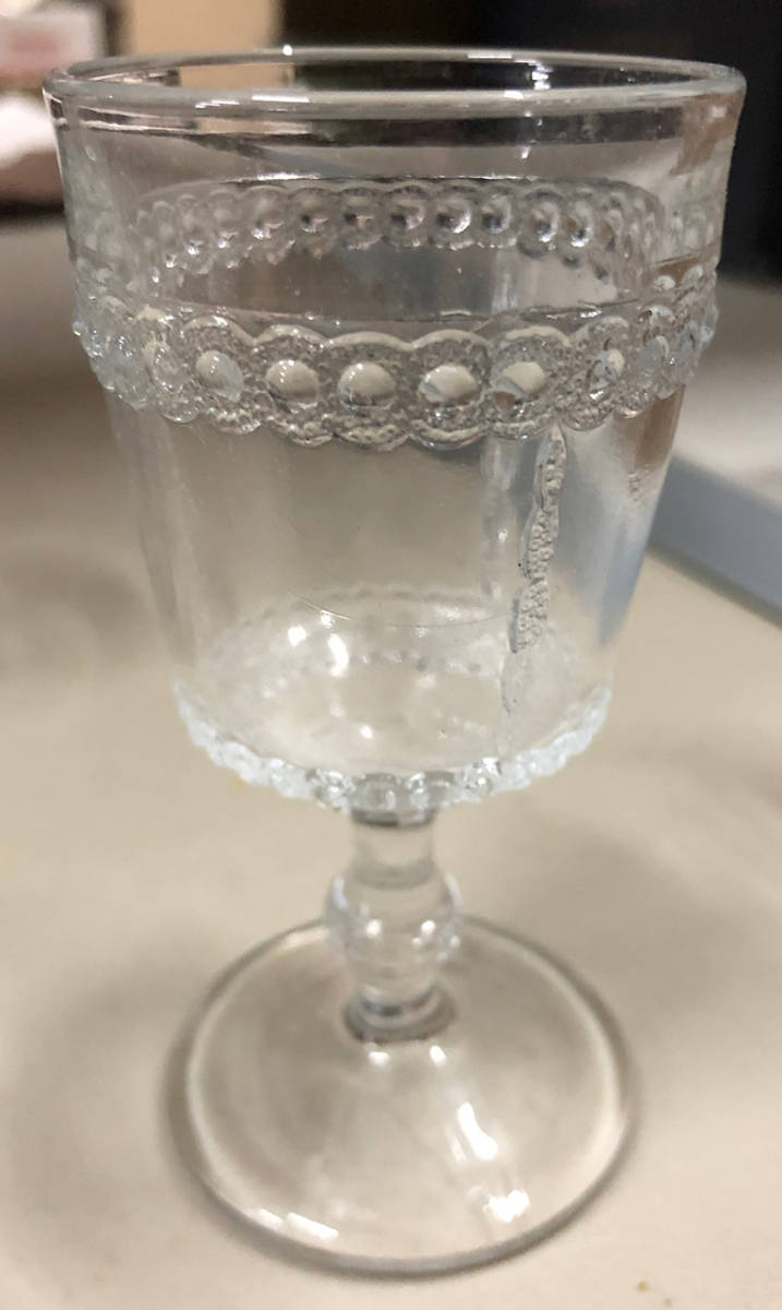 Scalloped Tape Clear Wine Glass by Unknown Manufacturer-1