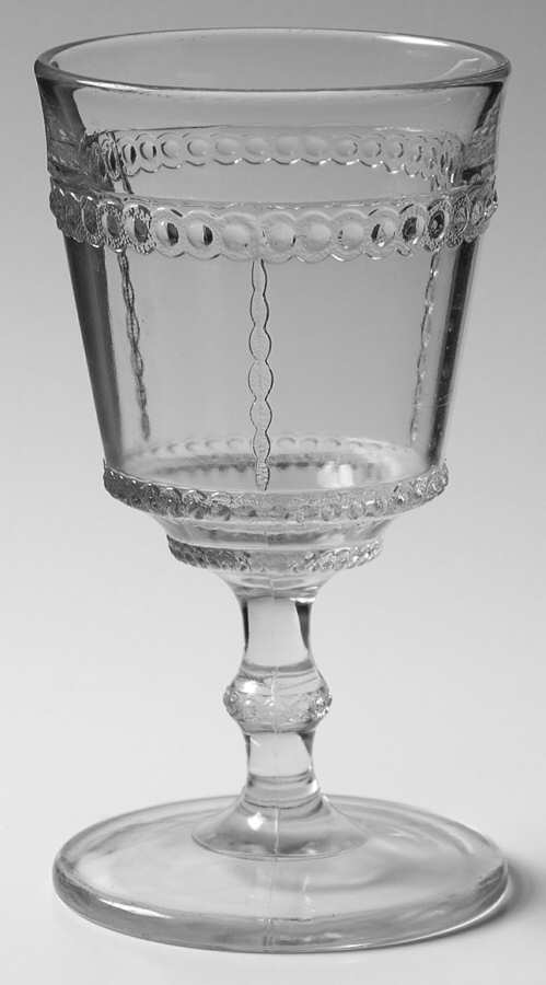 Scalloped Tape Clear Water Goblet by Unknown Manufacturer-1