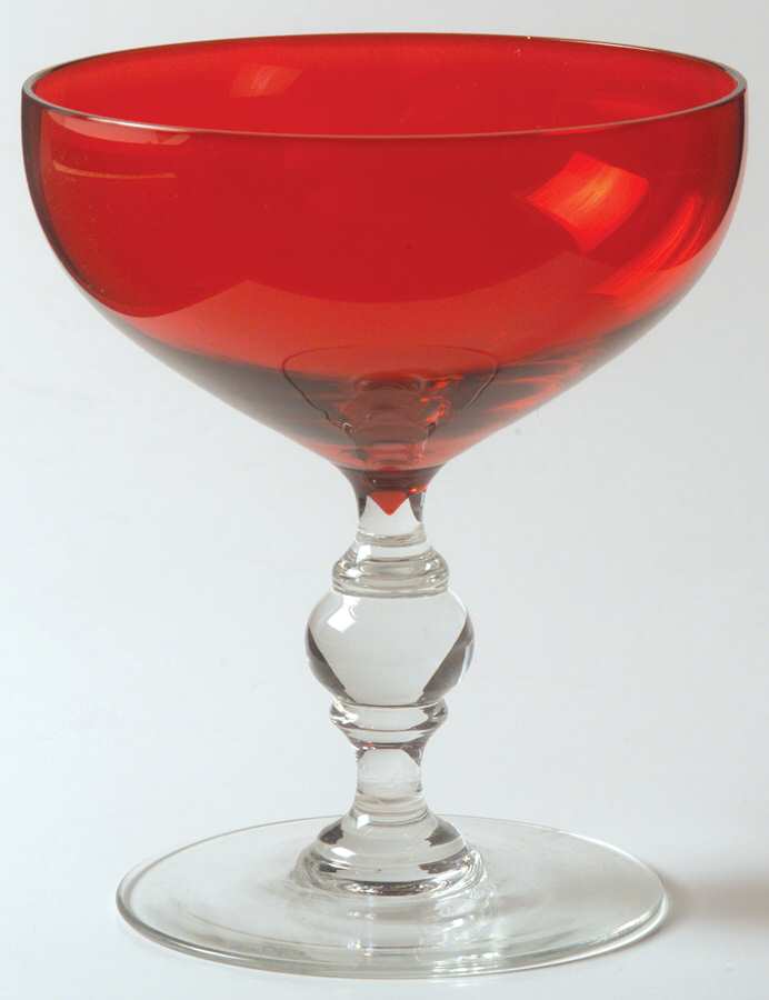 UNK198 Ruby Champagne/Tall Sherbet by Unknown Manufacturer-1