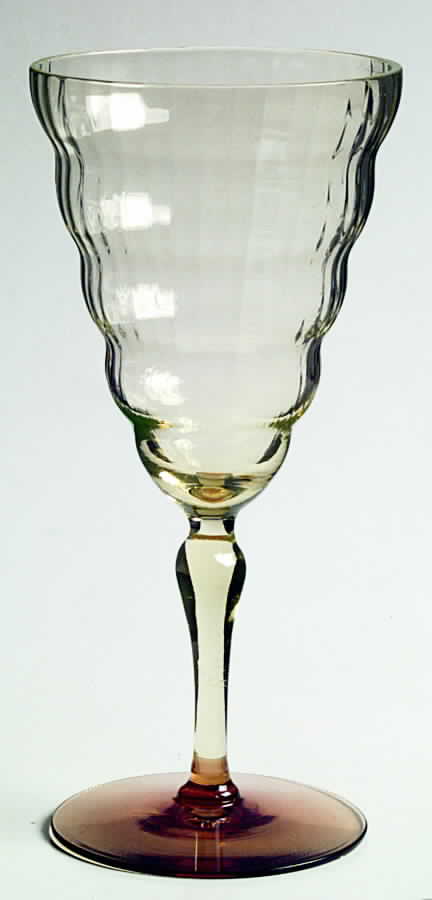 Cambodia Vaseline and Amber Water Goblet by Utility Glass-1