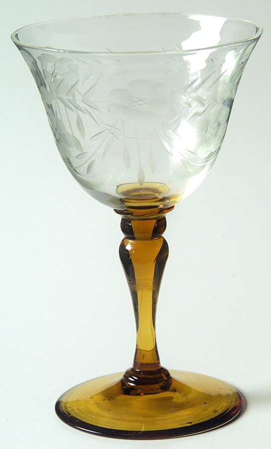 UNK236 Clear (Amber Stem) Liquor Cocktail by Unknown Manufacturer-1
