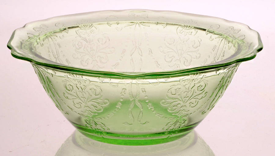 Bowknot Green Rimmed Cereal Bowl by Unknown Manufacturer-1