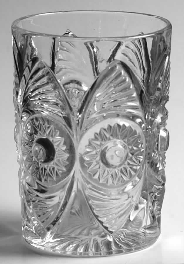 Bulls Eye and Fan Clear 8 Oz Flat Tumbler by US Glass-1
