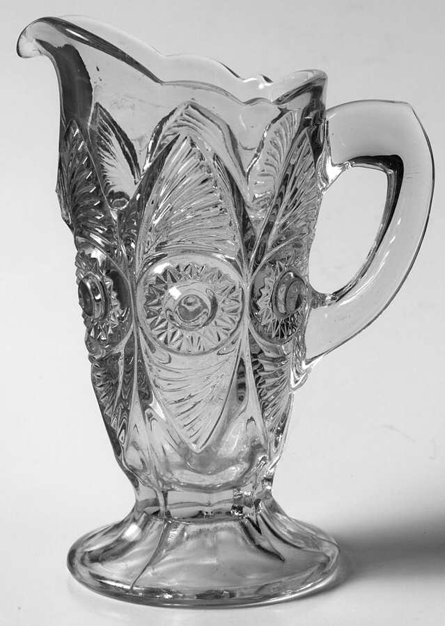 Bulls Eye and Fan Clear Creamer by US Glass-1