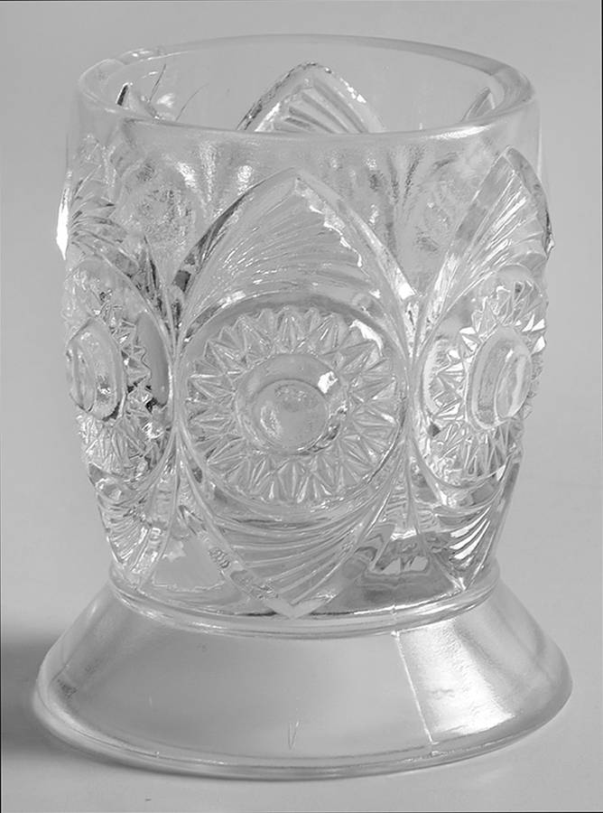Bulls Eye and Fan Clear Toothpick Holder by US Glass-1